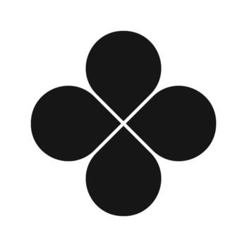 Clover silhouette. Flower diagram with petals. Floral pie chart divided on 4 equal segments in leaf shapes isolated on white background. Template for data presentation. graphic illustration vector