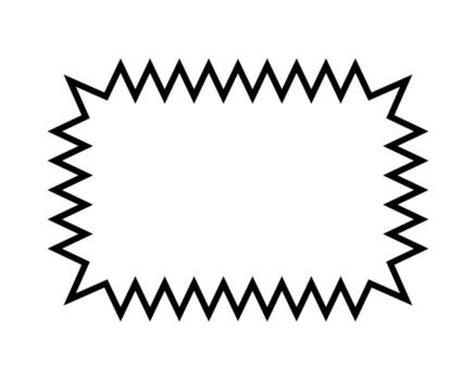 rectángulo marco con zigzag bordes vacío texto caja, habla burbuja, etiqueta o etiqueta rectangular forma con dentado fronteras aislado en blanco antecedentes. gráfico ilustración vector