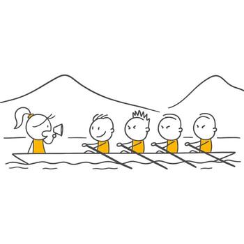 Experiencing a Team Outing for Work-Life Balance A Peaceful Getaway on the Open Water. vector