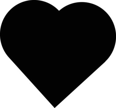 A simple black heart shape isolated on a plain white background vector
