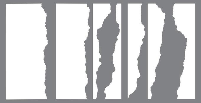 Set of paper rip texture background vector