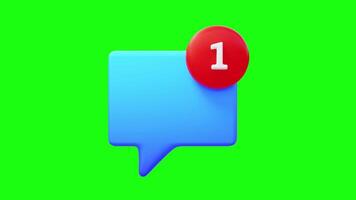 Alto prioridade discurso bolha com notificação animação em uma verde tela fundo video