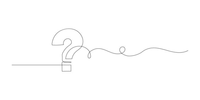 Question Mark continuous line one line drawing isolated illustration vector