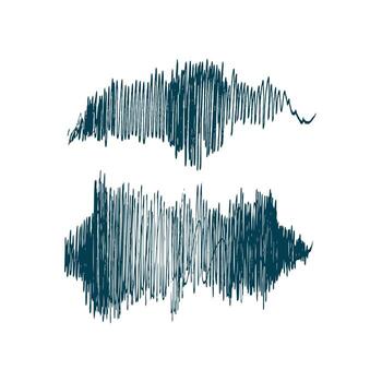 Curl abstract line handdrawn set vector