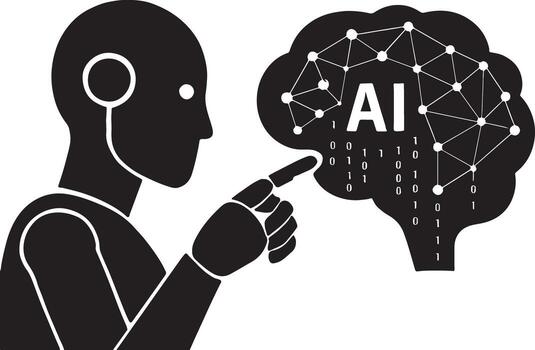 Robot Mind Artificial Intelligence vector