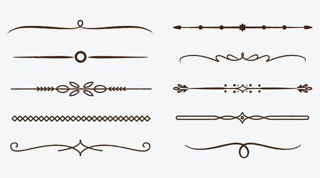 Elegant Divider Set of Decorative Elements and Design Borders Collection vector
