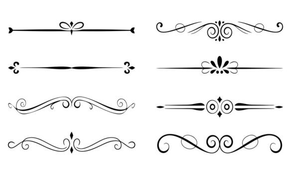 elegante decorativo divisores y adornos en formato para diseño proyectos vector