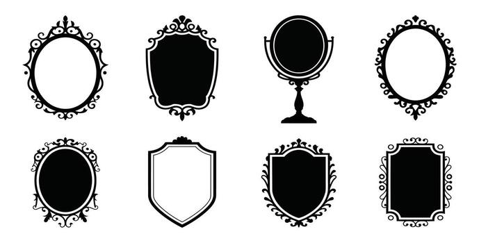 Collection of decorative frame designs with elegant borders in format vector