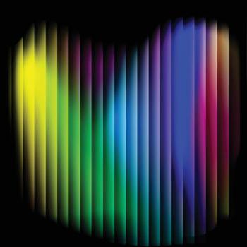 Vibrant Abstract Light Stripes Background Colorful Gradient Spectrum Lines on Black vector