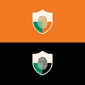 seguridad huella dactilar proteger logo diseño para identidad proteccion y acceso controlar sistema gráfico vector