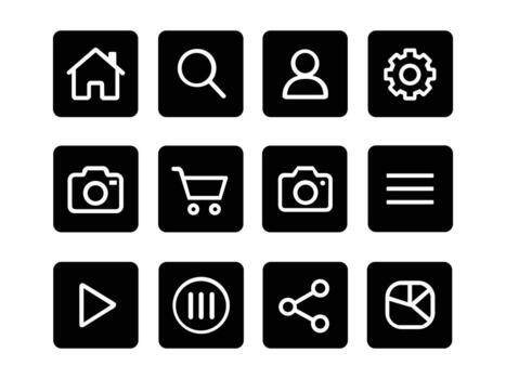 Collection of essential interface icons for websites and mobile applications vector