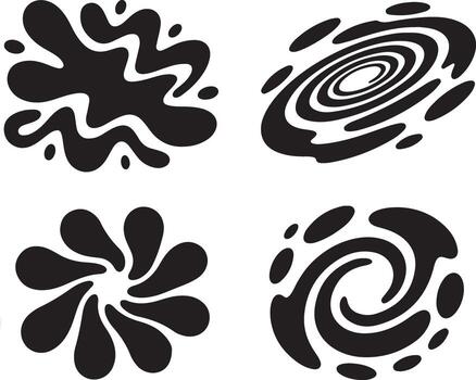 Ink Splatters Stain Blots. Set of Various Ink Splashes Shapes Collection. vector