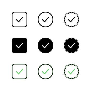 Checkmark icon . Check icon. Yes icon. Complete, Correct, Yes, Tic icon. Icon . vector