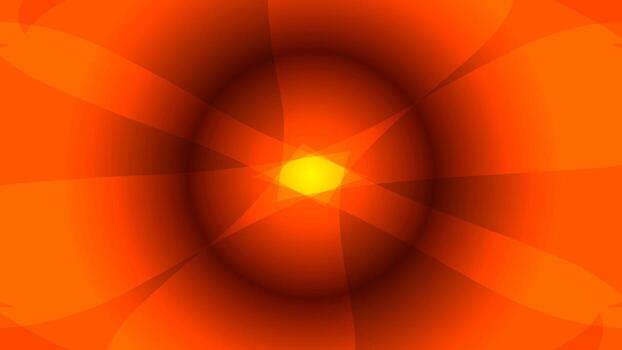 A vibrant abstract background dominated by intense warm orange and red hues, featuring a central, star-like radial burst of light and overlapping vector