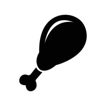 Black chicken leg is isolated on the white background in a simple style vector