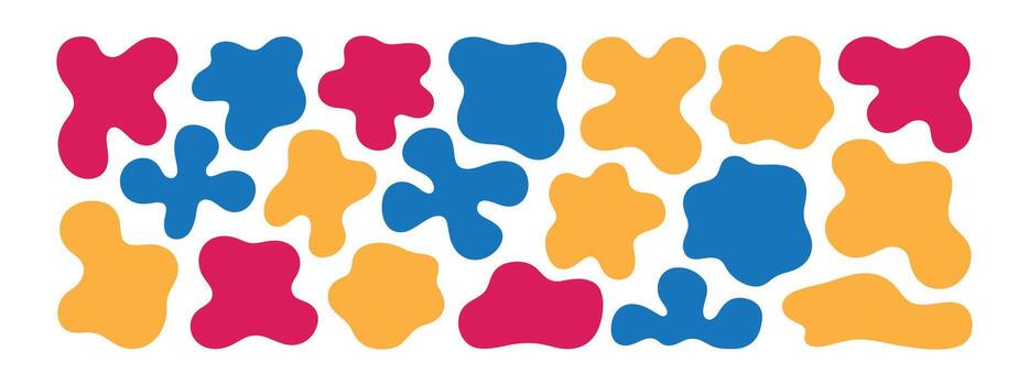 Colorful abstract blob shapes pattern isolated on white background vector