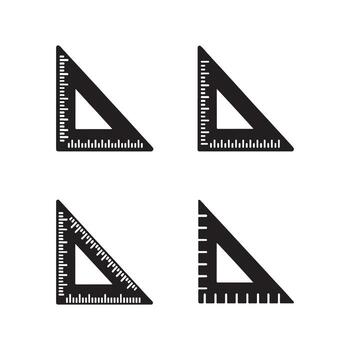 triangular regla negrita sólido íconos vector