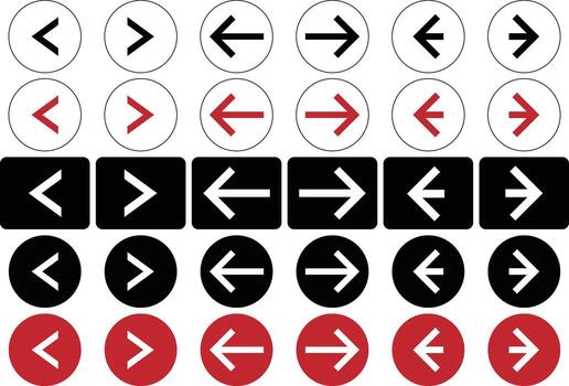 flecha íconos colección para navegación y dirección indicadores vector