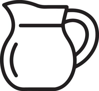 Simple outline icon of a pitcher filling with refreshing liquid beverage vector
