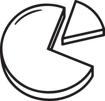 Hand drawn pie chart icon represents data analytics and financial reporting analysis vector