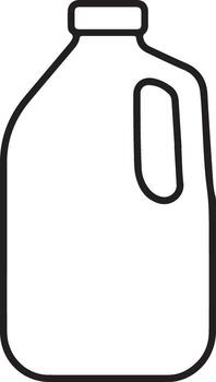 Simple outline of a large plastic jug container with handle for liquids vector