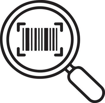 aumentador vaso terminado código de barras símbolo para identificación y exploración operaciones vector