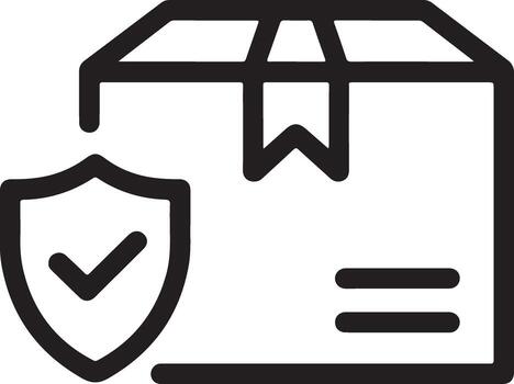 Secure delivery icon with shield and checkmark on package vector
