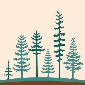 Cedar Trees trendy elegant amazing design useful Illustration colorful background vector