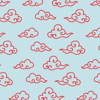 Chinese Cloud Pattern trendy magnificent amazing design useful Illustration colorful background vector