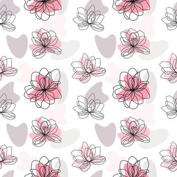 sin costura modelo con resumen flores vector