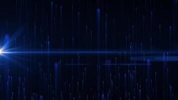 digital bakgrund med lysande neon partiklar flygande uppåt. en rör på sig ström av lysande ljus partikel rader. visualisering av förbindelse. sömlös cyklisk abstrakt bakgrund. video