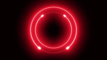gloed en draaien meerdere cirkel neon licht straal icoon animatie geïsoleerd Aan zwart achtergrond video