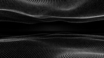 partícula ola en un negro antecedentes lazo animado video
