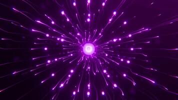 Daten fließen Kugel mit strahlend Licht Wanderwege Schleife animiert video