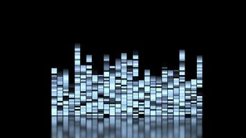sound equalizer in dark reflective surface loop animated video