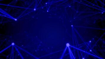 Digital Network Connection with Glowing Blue Particles and Lines Loop Animated video