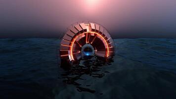futuristico fantascienza turbina movimento sfondo ciclo continuo animato video