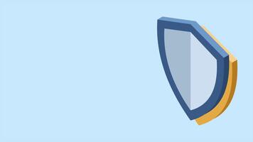isométrico escudo animação. isométrico Internet segurança escudo. rede dados segurança. cyber dados segurança. proteção rede segurança. isométrico tecnologia. 4k animado dentro isométrico estilo. video
