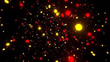 orange och röd kaotisk partikel rörelse bakgrund vj slinga i 4k video