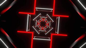 Red and White Neon Abstract Shape Background VJ Loop in 4K video