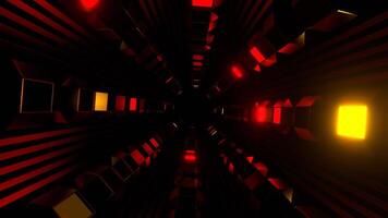 Red and Yellow Strobe Shape Tunnel Background VJ Loop in 4K video