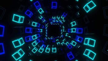 Blue and Cyan Movement Through Strobe Squares Background VJ Loop in 4K video