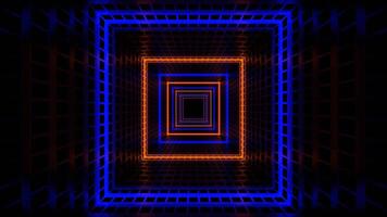 arancia e blu movimento di leggero attraverso griglia tunnel sfondo vj ciclo continuo nel 4k video