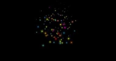 Multi-colored quadrangular particles falling into a heap. Abstract animation.12 video