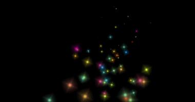 Multi-colored quadrangular particles falling into a heap. Abstract animation.11 video