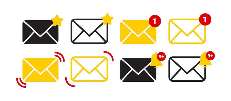 Message icons with reminder icons vector