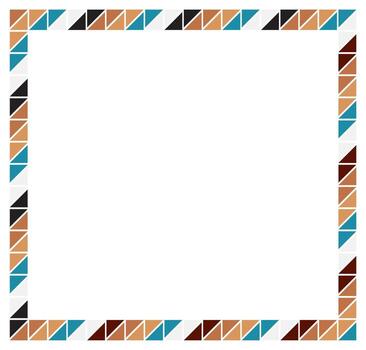 African triangles pattern frame border square. Empty space for text or picture. vector