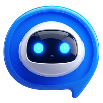 lustroso 3d icono de un ai chatbot con brillante azul ojos dentro un habla burbuja, representando futurista virtual asistencia y automatizado cliente Servicio png
