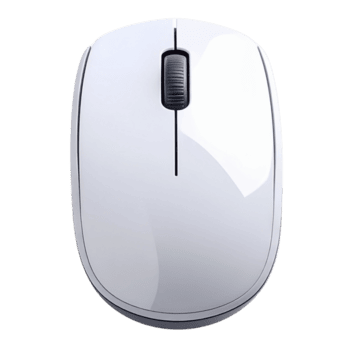 modern wit draadloze computer muis, top visie, met een rol wiel en ergonomisch ontwerp, essentieel voor naadloos digitaal navigatie en verbeterd produktiviteit in ieder werkruimte png