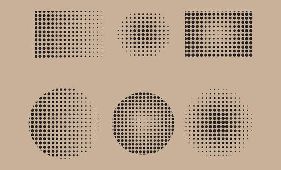 Geometric halftone dot patterns on a textured background vector